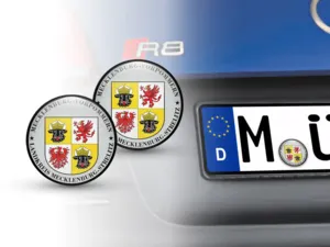 Klebemarke TÜV Landkreis Mecklenburg-Strelitz Nummernschild plakette